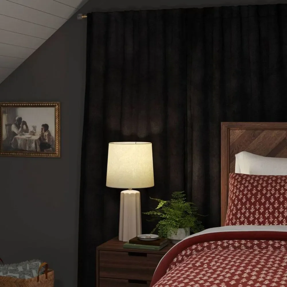 Threshold Black Blackout Curtain Panel